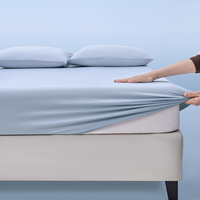 Ensemble de 3 draps-housses rafraîchissants en soie glacée, housse de matelas respirante et douce à poches profondes avec 2 taies d'oreiller pour un sommeil léger