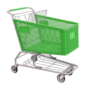 Quatre Roues Supermarché En Plastique Dépliant Chariot En Acier de Center Commercial Chariots - Product Image 2