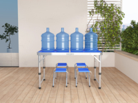 Ensemble de table de pique-nique pliable en aluminium pour l'extérieur, le camping et les dîners