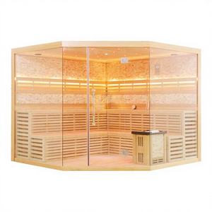 Sauna extérieur pour 4 à 6 personnes en cèdre rouge et hemlock carbonisé, infrarouge lointain, vapeur sèche, écologique, design traditionnel, usage commercial - Product Image 3