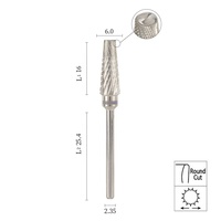 Fraise à ongles en carbure de tungstène avec logo personnalisé, tige de 3/32 po, forme conique, coupe croisée, pour dissolvant de gel acrylique, outil de manucure et nail art