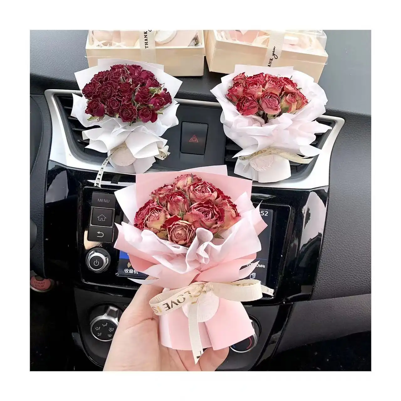 Натуральные сушеные автомобильные розы, мини-букет, Цветочный декор, искусственные растения, сушеные хлопковые цветы для наружного внутреннего декора