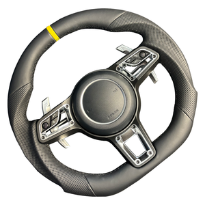 Volant de direction Pors-che amélioré compatible avec <span class=keywords><strong>Porsche</strong></span> Panamera Macan Cayenne 918 911 718 970 971 958, véritable volant en fibre de carbone - Product Image 3