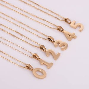 สร้อยคอเลขเทวดา 0 1 2 3 4 5 <span class=keywords><strong>6</strong></span> 7 8 9 ทำจากสแตนเลสสตีล 18K สำหรับผู้หญิงผู้ชาย สร้อยคอทองคำนำโชค ของขวัญเครื่องประดับ - Product Image 2