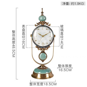 Luxury American Retro <b>Table</b> <b>Clock</b> Circular Quartz Desktop Decorative Home Use - Product Image 2