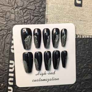 2025新款自有品牌高品质压钉不同尺寸多种设计美甲10pcs手工指甲 - Product Image 3