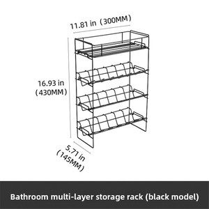 Cross-border Household Modern Hotel Bathroom Storage Rack Diagonally Placed <b>Vanity</b> Rack Zinc Alloy Punch-Free Countertop Mounted - Product Image 2