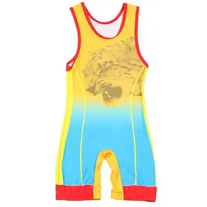 Custom Grappige Plus Size Sublimatie Worstelen Singlets Voor Mannen