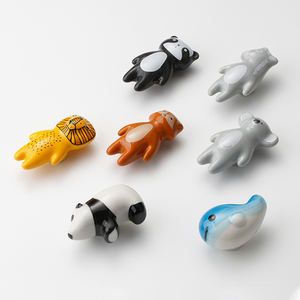 مقابض درج سيراميك نصف قمر نجمة سحابة شكل حيوان كارتون لطيف خزانة بورسلين باب أثاث يسحب للأطفال - Product Image 2