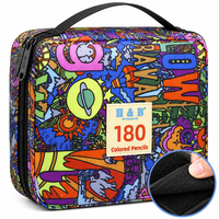 H&B – Lot de 180 crayons de couleur professionnels à base d'huile, mine souple, pour dessin et croquis, avec étui zippé, pour artistes – Vente en gros