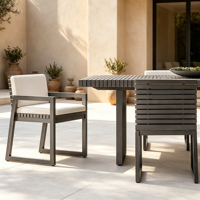 Ensemble de table et chaises de salle à manger d'extérieur en aluminium moderne, meubles de jardin, patio, restaurant, hôtel, villa
