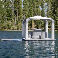 Canapé gonflable relaxant personnalisé en usine chaise plate-forme de salon flottant à l'eau avec sièges de table