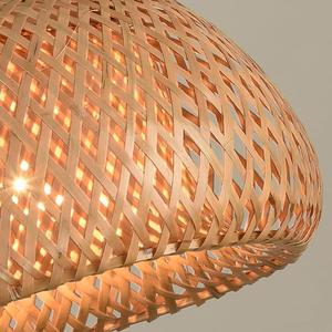 Bamboo Pendant <b>Light</b> Round E26 LED Single Head For Living Room <b>Dining</b> Room Hotel - Product Image 3