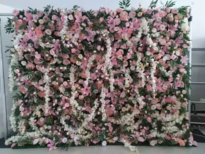 Floral Backdrop Pink Flower Wall Panel Wedding Wall Flowers For Wedding