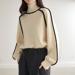 Custom Design <strong>Oversized</strong> Thick Stitched Knit Turtleneck Pullover Sweater <strong>for</strong> <strong>Women</strong> - Product Image 2