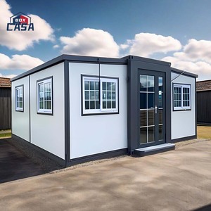 Maison portable de luxe Maison modulaire préfabriquée à double largeur Maison mobile extensible et pliable avec panneau sandwich Matériaux en acier - Product Image 5