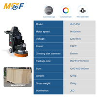 Ponceuse à béton MHF 350 mm, moteur électrique 110 V 220 V 380 V, polisseuse à terrazzo 400 mm, équipement de ponçage du ciment, LED haute puissance 3/4 kW