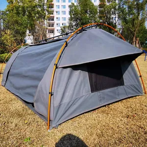 Customize 4wd Waterproof Durable Cotton Canvas Inflatable Single Swag Tent