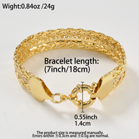 Bracelet gourmette cubaine plaqué or 18 carats pour femme avec fermoir à ressort et zircons transparents pavés, chaîne épaisse