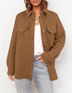 レディースファッションカジュアルスリーブ付き無地コート卸売婦人服 - Product Image 5