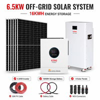 Système solaire hybride 20 kWh 550W avec panneaux solaires, onduleur 6,5 kW 48V 220V et batterie lithium 16 kWh Lifepo4, kit solaire