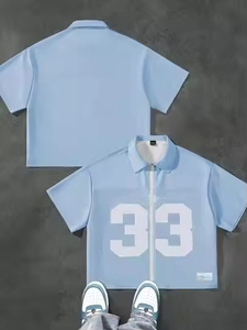 Personnalisé Vintage Boxy Lâche Zip Col Surdimensionné Crop Top À Manches Courtes Maille Respirant Maillots De Football Américain Plus Les Options De Taille - Product Image 6