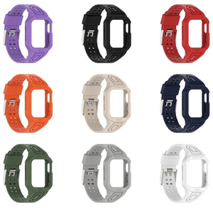 Pour <span class=keywords><strong>Apple</strong></span> <span class=keywords><strong>Watch</strong></span> Ultra 5 6 7 <span class=keywords><strong>8</strong></span> étui de protection robuste 49mm antichoc armure TPU bracelet de montre intégré - Product Image 2
