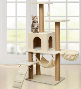 جودة عالية خشبية كبيرة حديثة الصبار إطار تسلق القنب حبل السيزال القط شجرة القط شقة برج منزل أثاث - Product Image 4