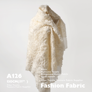 ヘッドスカーフドレスウェディングドレス用高品質の手描きのウェーブテクスチャフラワーバッド3次元刺繍生地 - Product Image 6