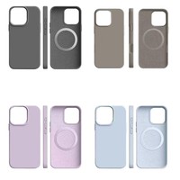 "Silicone magnétique pour iPhone 17/16/15/14/13 étui doublure en microfibre anti-rayures pour téléphones Promax"