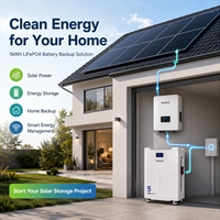 Système d'alimentation de secours 51V 100Ah pour petites maisons et appartements, 8000 cycles, hors réseau, batterie de stockage 5kWh