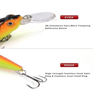 Leurre flottant SNEDA 9,5 cm 13,5 g avec sonnette, appât dur pour la pêche en eau douce et salée, pêche en surface, pour le bar - Product Image 3