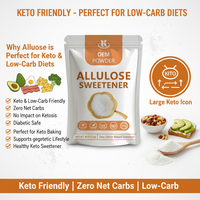 Dolcificante Alimentare a Zero Calorie, Sostituto dello Zucchero, Ingrediente per Dolci e Bevande, Polvere di Allulosio