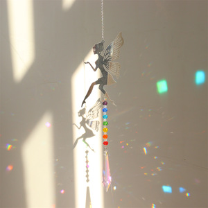 Kit All'Ingrosso di Acchiappasole in Cristallo K9 con Prisma di Luce Argentato e Ciondolo con Perline 7 Chakra a Forma di Angelo per Decorazioni Artigianali da Finestra Fatte a Mano - Product Image 5