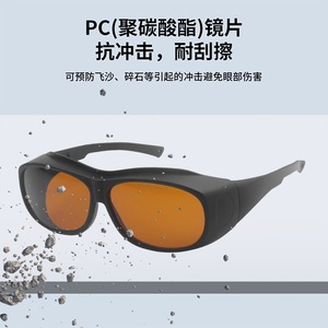 Lunettes de sécurité laser, monture noire, verres de 2 mm, transmission de 70 % pour la protection contre les rayonnements lumineux, fabriquées à Shenzhen, TC-YJ-2911 - Product Image 4