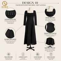 Fabricant de vêtements pour femmes avec faible MOQ – Robes de soirée élégantes à col carré, longues, d'été, coupe trapèze pour femmes