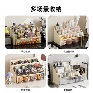 Stationery Storage Box <b>Drawer</b> Style <b>Desk</b> Organizer Large Capacity Multi Functional Plastic Creative Cosmetic Holder For Office - Product Image 4