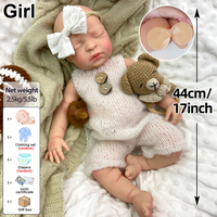 Poupées Reborn Réalistes en Silicone de 44 cm pour Filles avec Sucette, Peau Douce, Jouet Reborn pour Vendeurs de Stations Indépendantes - Vente en Gros