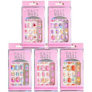 24 <span class=keywords><strong>Uñas</strong></span> Postizas para Niños, Diseño 5D con <span class=keywords><strong>Relieve</strong></span>, Puntas Acrílicas de Dibujos Animados, Color Caramelo, <span class=keywords><strong>Uñas</strong></span> Falsas para Usar, Regalos DIY para Niños - Product Image 2