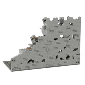 WW2 trinchera militar Kit de bloques de construcción casa destruida escena de guerra soldados figura ruinas <span class=keywords><strong>Blockhouse</strong></span> campo de batalla ladrillos juguetes niños - Product Image 5