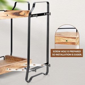 Étagères d'angle d'armoire Étagère d'angle de comptoir de cuisine à 2 niveaux <span class=keywords><strong>Petite</strong></span> étagère d'organisation de comptoir en bois Étagère à épices et étagère de rangement - Product Image 5