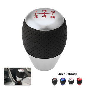 Car <b>Gear</b> Shift <b>Knob</b> Manual Leather Top Ergonomic Design Black Red Blue Silver Universal Fit - Product Image 5
