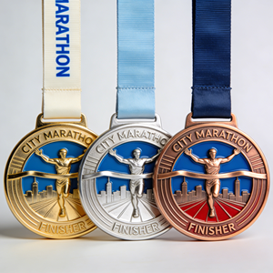 Médaille de marathon en métal gravée personnalisée, souvenirs d'anniversaire, cadeaux DIY, prix de gros, pour la lutte mondiale des poids lourds - Product Image 1