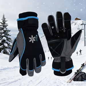 Gants d'hiver WESKOS pour hommes et femmes, fabriqués avec <span class=keywords><strong>3M</strong></span> <span class=keywords><strong>Thinsulate</strong></span>, gants de ski imperméables pour temps froid avec 10 doigts compatibles avec les écrans tactiles - Product Image 3