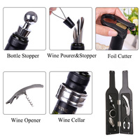 Ensemble d'ouvre-bouteilles en forme de bouteille, ensemble de 5 ouvre-bouteilles, ouvre-bouteille pour cadeau de mariage, ouvre-bouteille pour cadeau pour les amateurs de vin