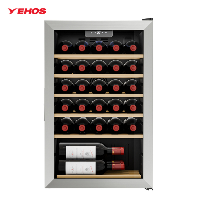 30 Bottles Professional Wine Cooler 96L Wine Refrigerator Cabinet Fridge Freestanding