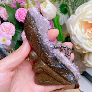 Natural Quartz Angel Reiki Healing Crystal fairy Realistic Amethyst Cluster Flower Faerie <strong>Chakra</strong> <strong>Stone</strong> for Gift - Product Image 2