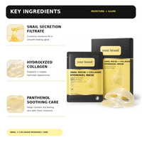 Masque facial au collagène bio marque privée, solution de sécrétion d'escargot, acide kojique, collagène hydratant et nourrissant, soins de la peau