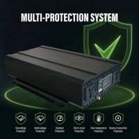 Convertisseur de puissance 3000W de qualité industrielle, puissance de crête 6000W, onde sinusoïdale pure, convertisseur DC12V 24V vers AC240V pour appareils électroménagers