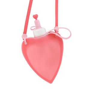 Bouteille d'eau pour enfants avec sangle d'épaule en silicone, portable, pour les voyages en plein air, sangle bandoulière rose bleu, pour les étudiants - Product Image 2
